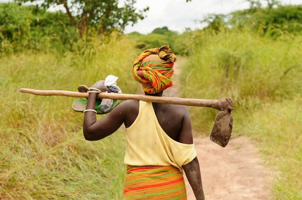woman walking in africa