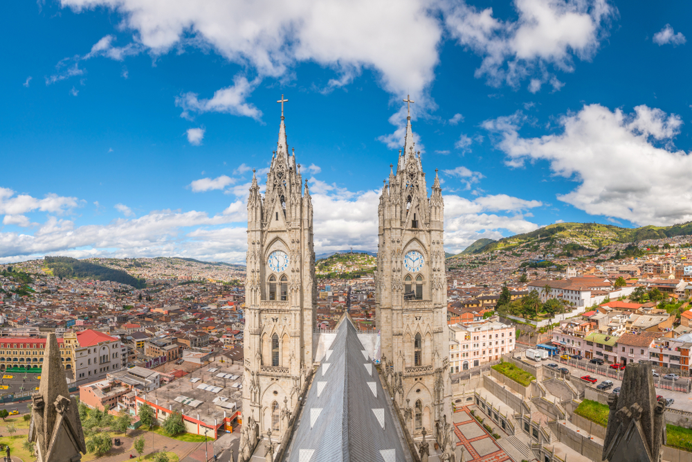 church towers in Quito, Ecuador