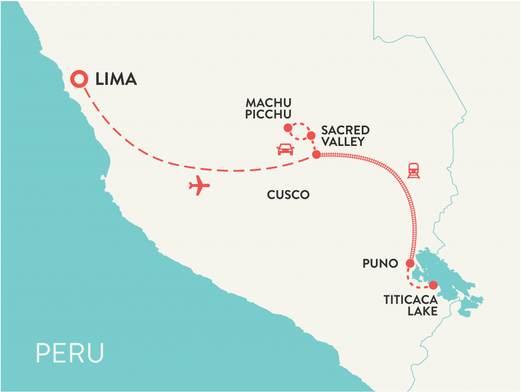 solo women travel tour map of Peru