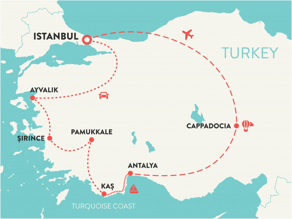 Turkey Itinerary Map SoFe