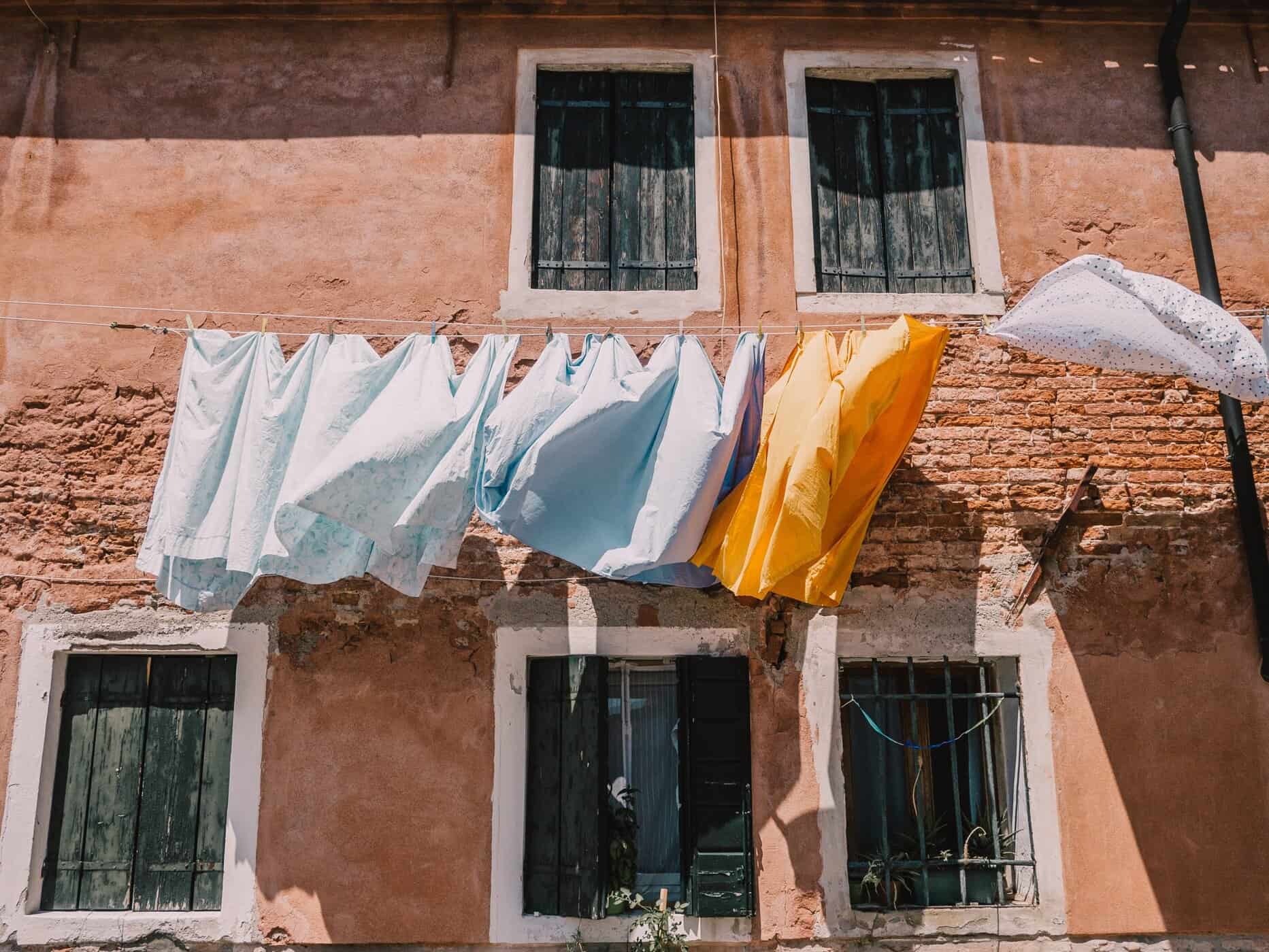 Laundry hanging outside