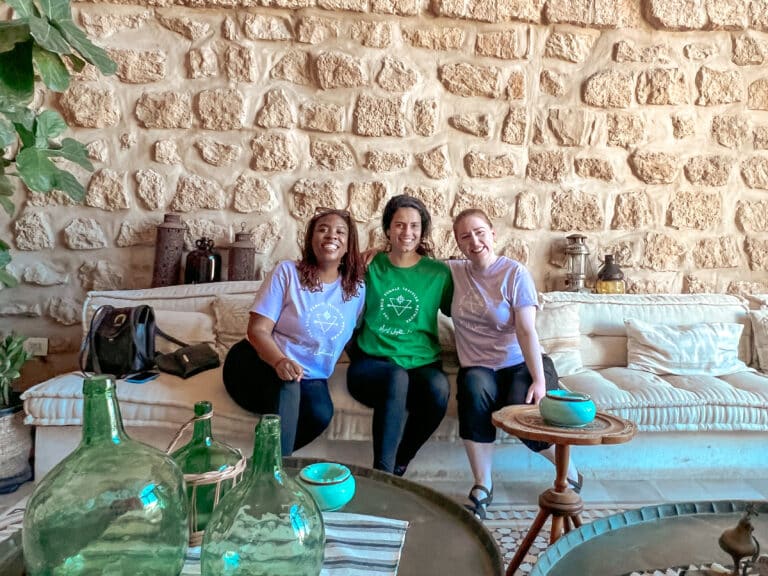 women traveling with Lebanese guide