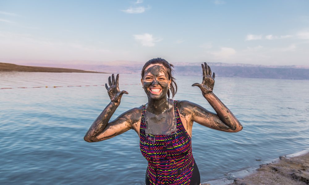Dead Sea mud mask in Israel