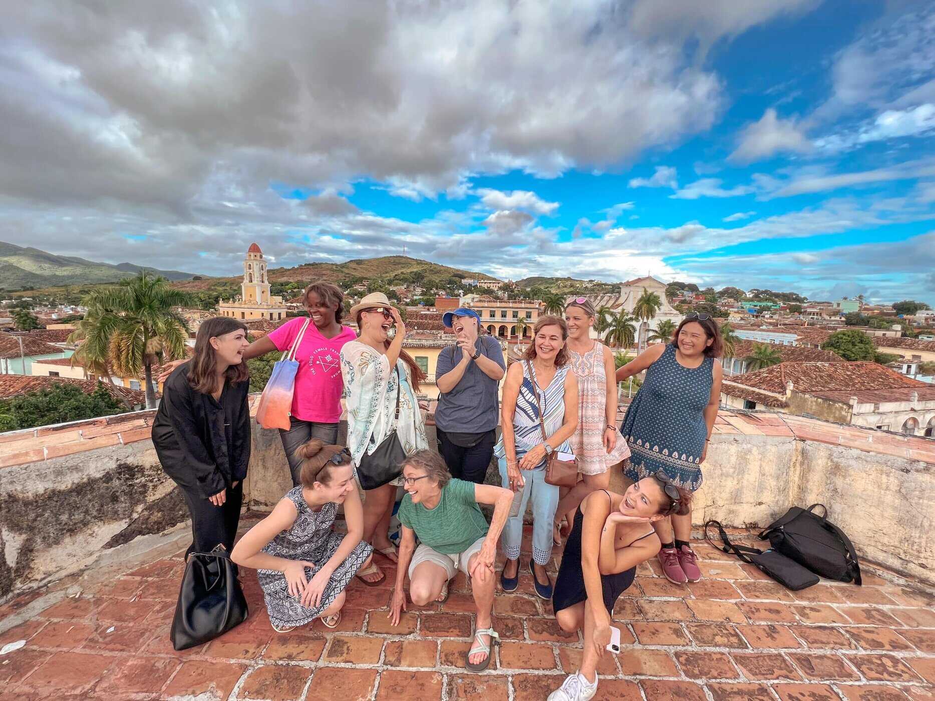 rooftop photo in Cuba of solo female travelers