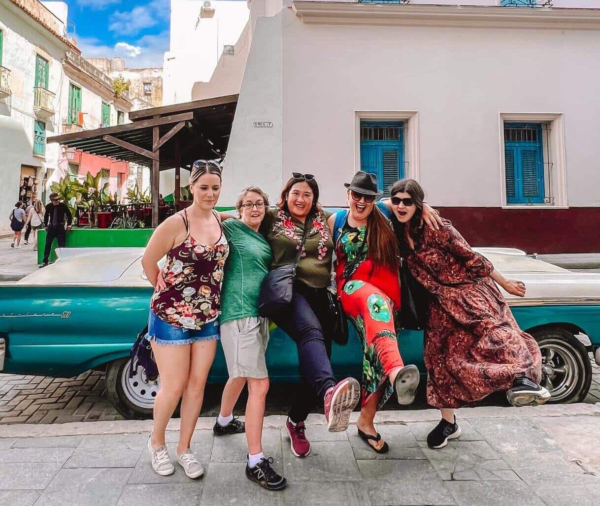 Cuba group photo of women in Havana, Cuba dancing