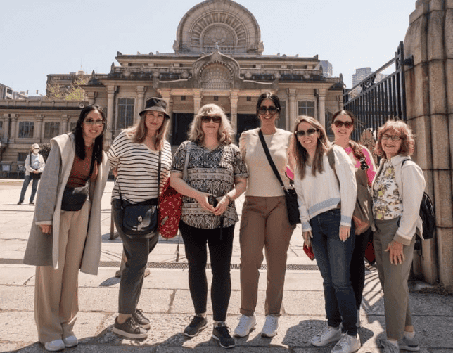 women only tour to Japan outside a temple