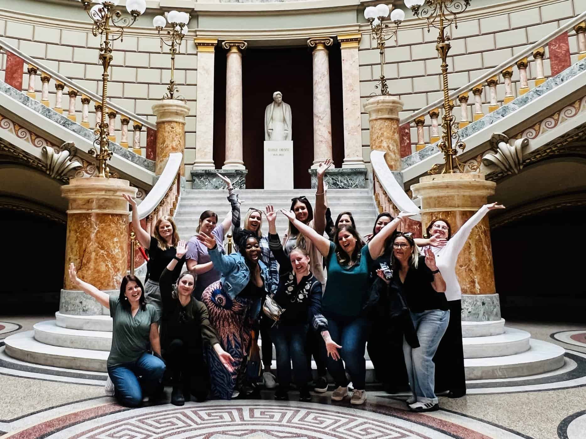women on Bucharest on women only tour of Romania