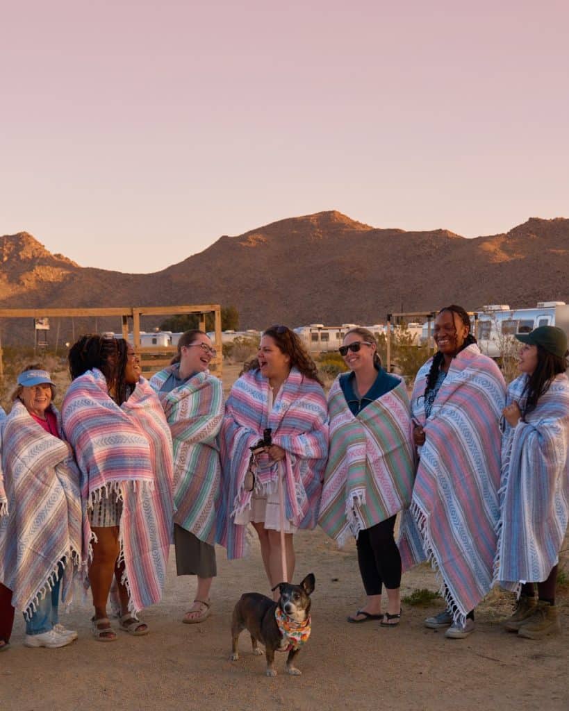 sunset photo on a women only tour