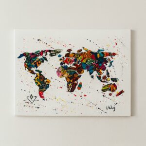 Map of the world art from Uganda.