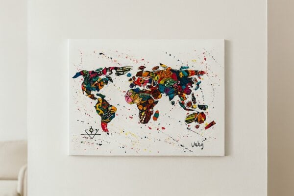 Map of the world art from Uganda.
