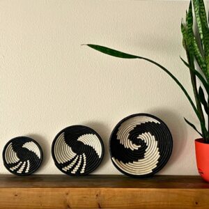 Black & White Handwoven Basket Set from Uganda
