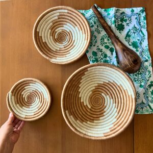 Clay & Cream Handwoven Basket Set from Uganda