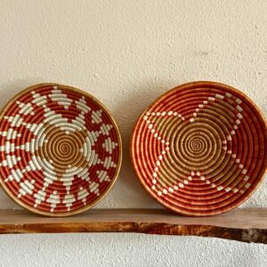 Earth & Coral Handwoven Basket Set from Uganda