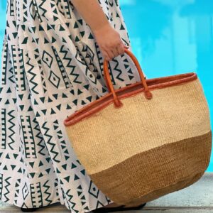 Two-Tone Woven Market Basket from Uganda