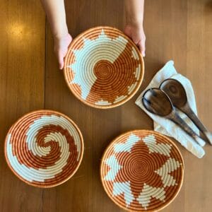 Hand-woven baskets from Uganda.