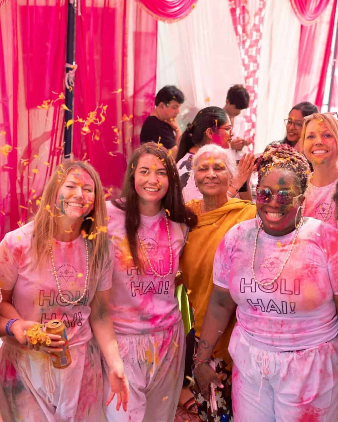 SoFe travelers celebrating Holi in India