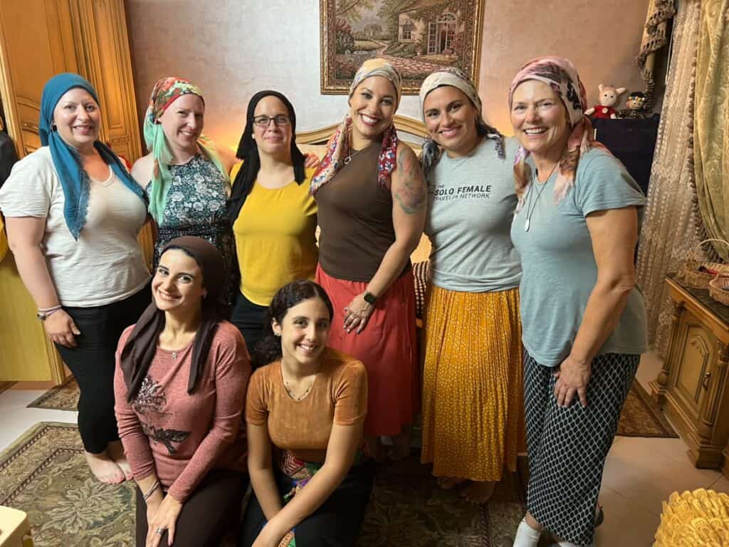 Jess in a group photo on Sofe Tour in Egypt, women only