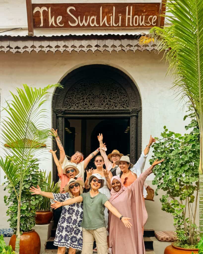 SoFe travelers outside The Swahili House on Zanzibar