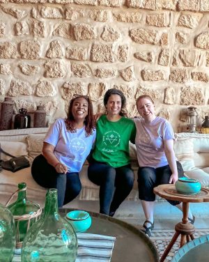 women traveling with Lebanese guide