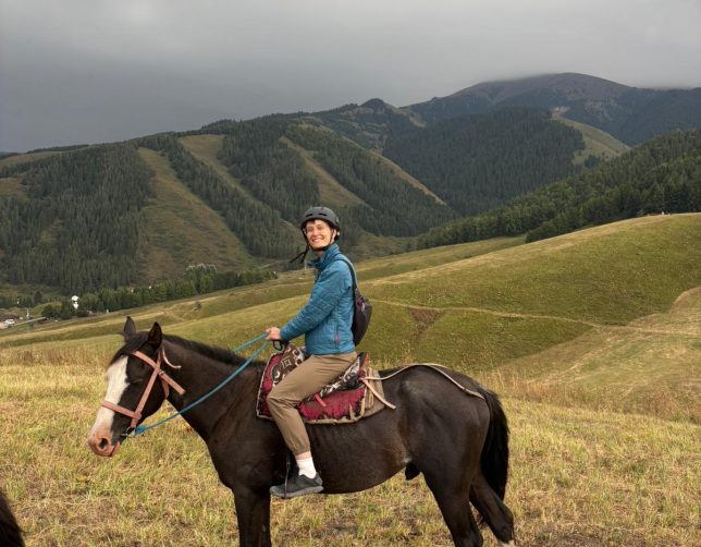 Kyrgyzstan woman on horseback