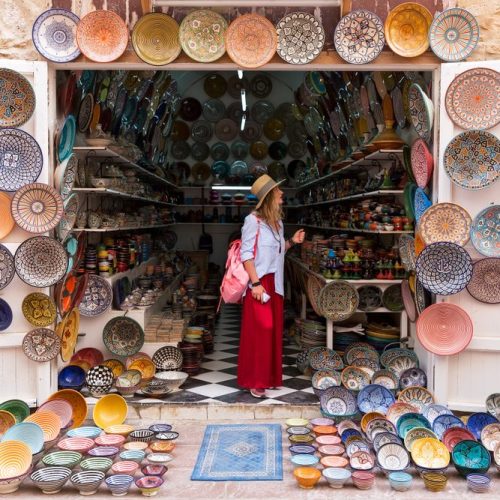 woman shopping in Morocco