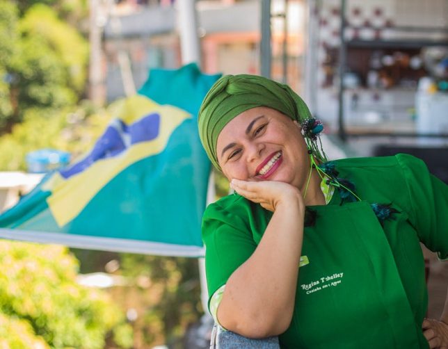 Regina Tchelly at Favela Orgânica in Morro da Babilônia.