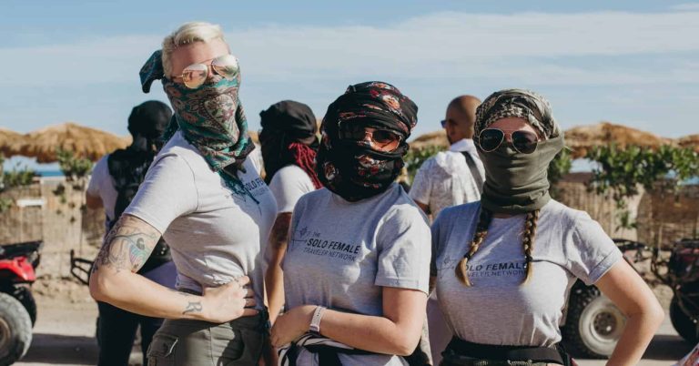 Women ready to ride ATV Egypt Female Network Tours