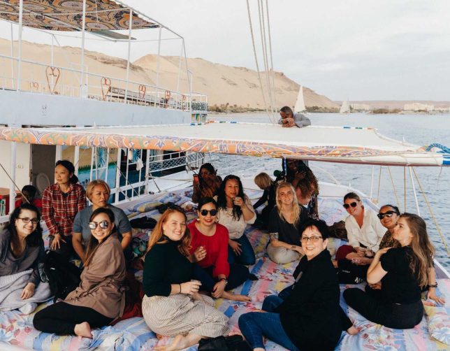 Women on a felucca boat Egypt Female Tour Network