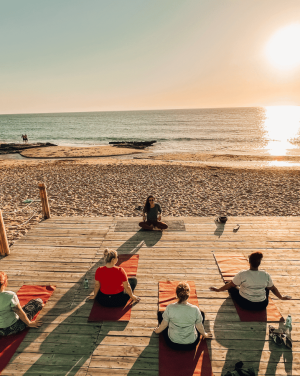 yoga on the beach in Lebanon