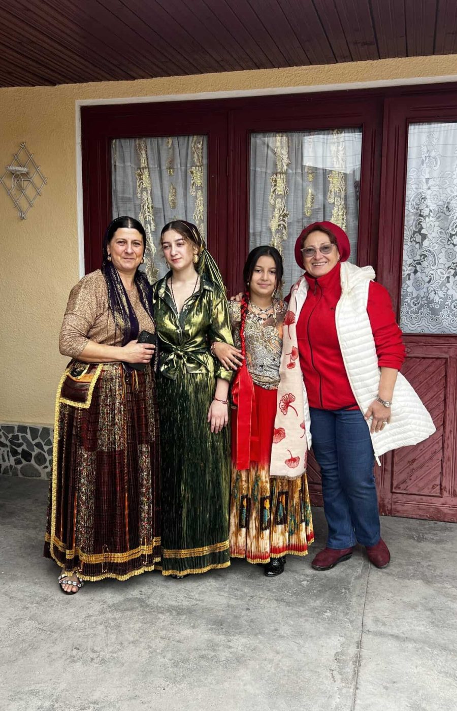 solo female travelers on our women only tour posing with locals